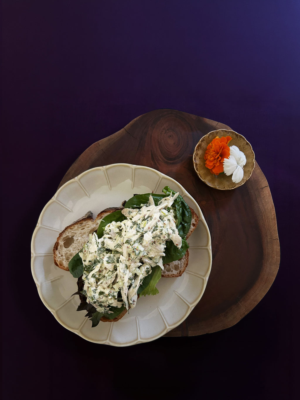 Ellie's Chicken Salad Mix in a sandwich